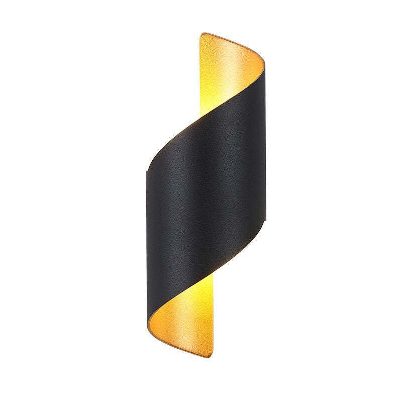 Travin Modern Conch Shape Spiral Outdoor Wall Lamp, Black/White/Gold - Lamp Outdoor