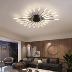 Wesley Flush-Mount Ceiling Light Fireworks, Black/Gold - Lamp Outdoor