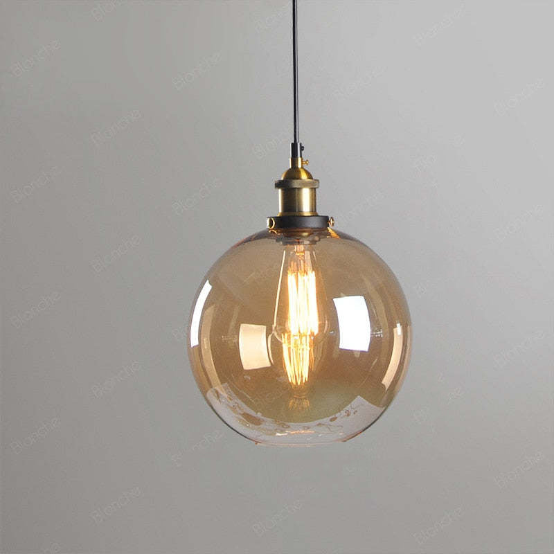 June Industrial Glass Pendant Light Clear/Amber/Smoke Grey - Lamp Outdoor