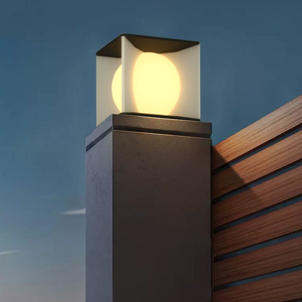 Aria Modern Moon Metal Outdoor Pier-Mount Pillar Light - Lamp Outdoor