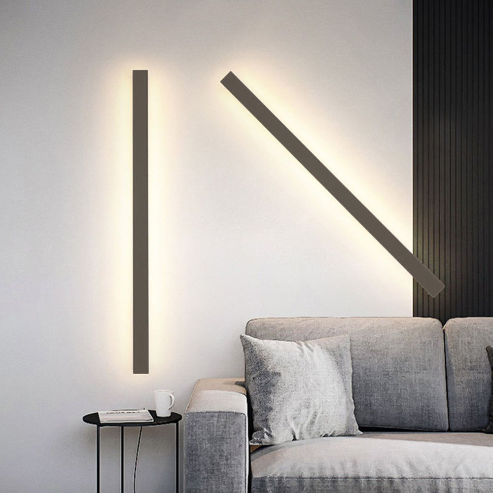 Arisha Sleek Minimalist Rimless Linear Metal Outdoor Wall Light - Lamp Outdoor