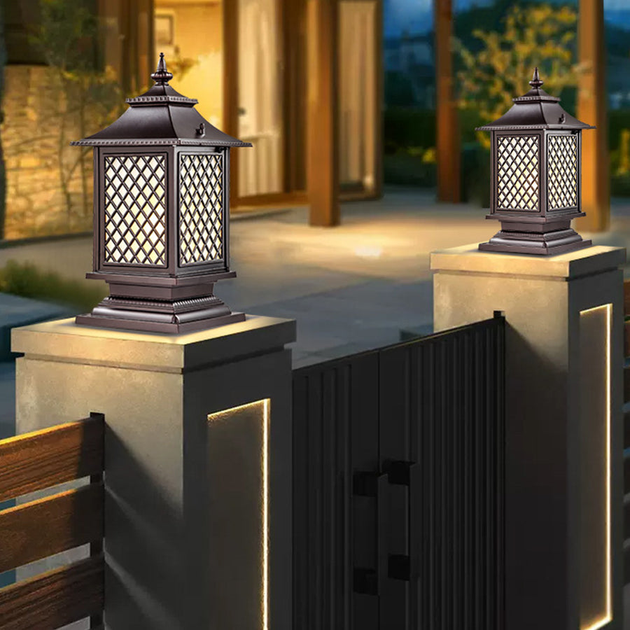 Pillar Light Fixtures Waterproof Three Color Temperature Adjustable - Lamp Outdoor