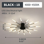 Wesley Flush-Mount Ceiling Light Fireworks, Black/Gold - Lamp Outdoor