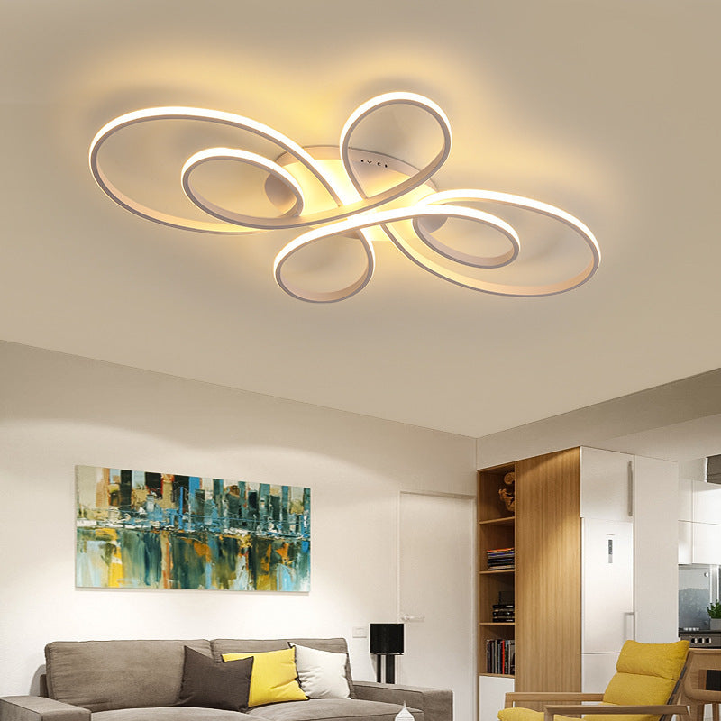 Brisa Modern LED Multi Rings Flush Mount Ceiling Light, Brown/White - Lamp Outdoor