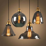 June Industrial Glass Pendant Light Clear/Amber/Smoke Grey - Lamp Outdoor
