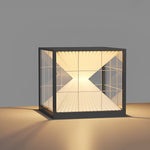 Square Creative Hourglass Shape LED Waterproof Solar Fence Post Lights - Lamp Outdoor