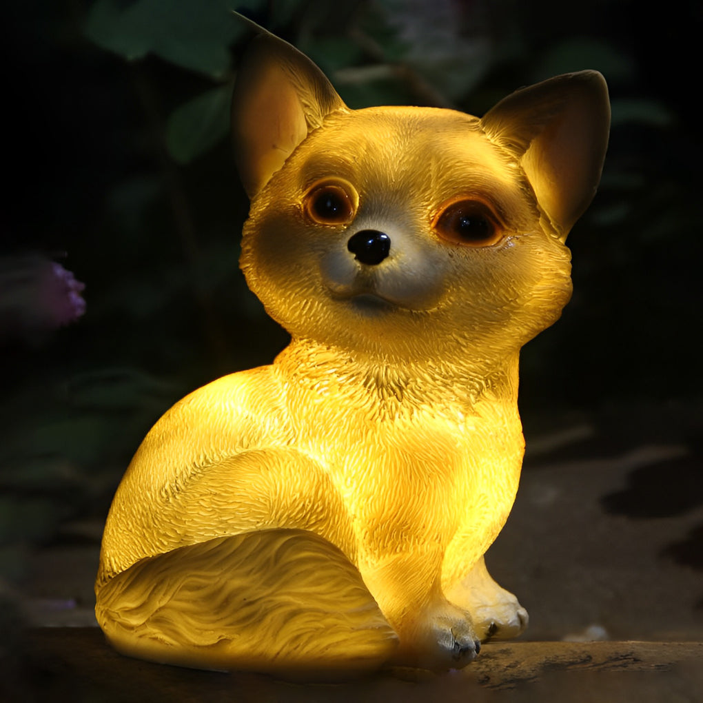 Resin Small Animal Dog Rabbit Snails Owl LED Modern Solar Lights Garden Lamp - Lamp Outdoor