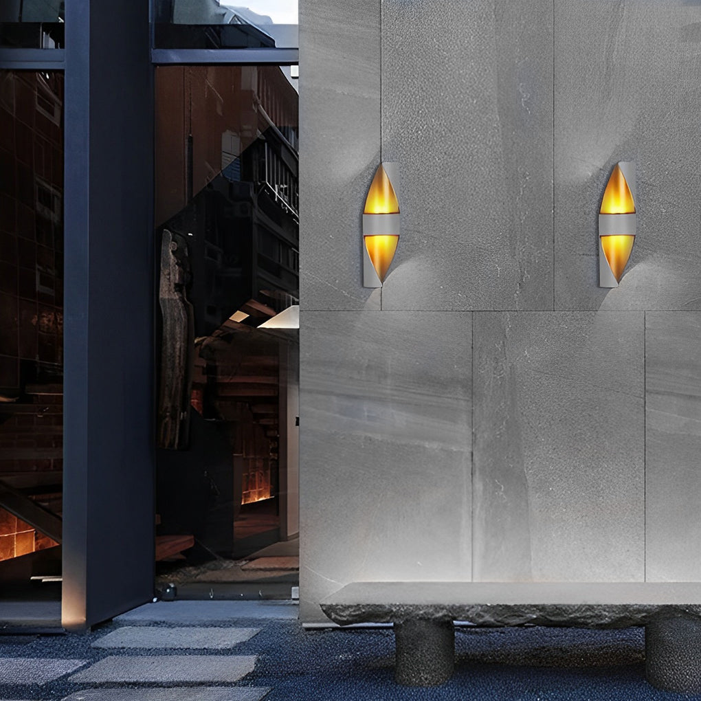 Spiral Exterior Up and Down Wall Lights Outdoor Wall Mounted Light with Gold Interior - Lamp Outdoor