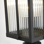 Striped Glass Shade LED Waterproof Black Modern Outdoor Post Lights - Lamp Outdoor