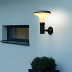 Round Flower LED Waterproof Black Modern Solar Wall Lamp Wall Sconces Lighting - Lamp Outdoor