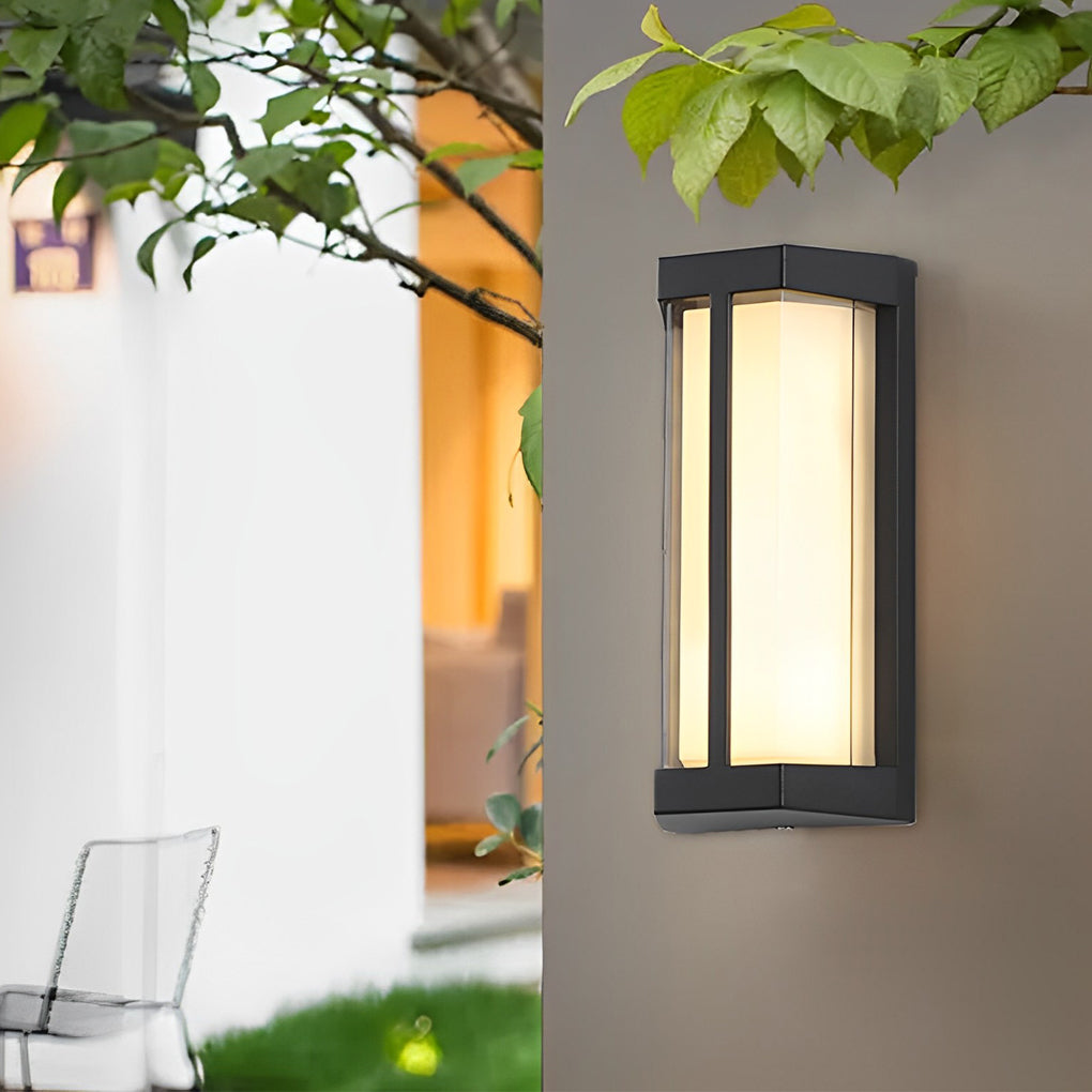 Waterproof Double Acrylic Shade LED Black Modern Outdoor Wall Lights - Lamp Outdoor
