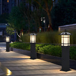 Modern Solar LED Bollard Lights with Ancient Asian Style Top Waterproof Outdoor Light - Lamp Outdoor