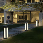 Modern Black Solar Bollard Lights Automatic, Waterproof LED Outdoor Lighting - Lamp Outdoor