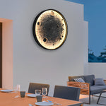 Round Moon Waterproof LED Modern Outdoor Wall Lights Fixture Wall Lamp - Lamp Outdoor