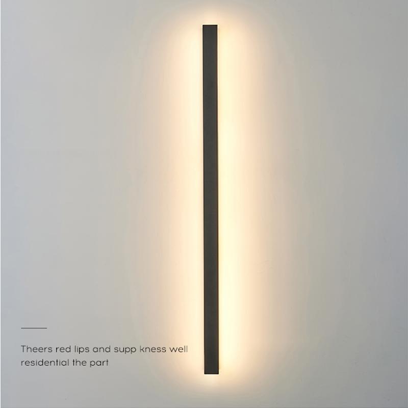 Waterproof Long Linear LED Wall Lamp Outdoor Wall Lights Black Porch Lights - Lamp Outdoor