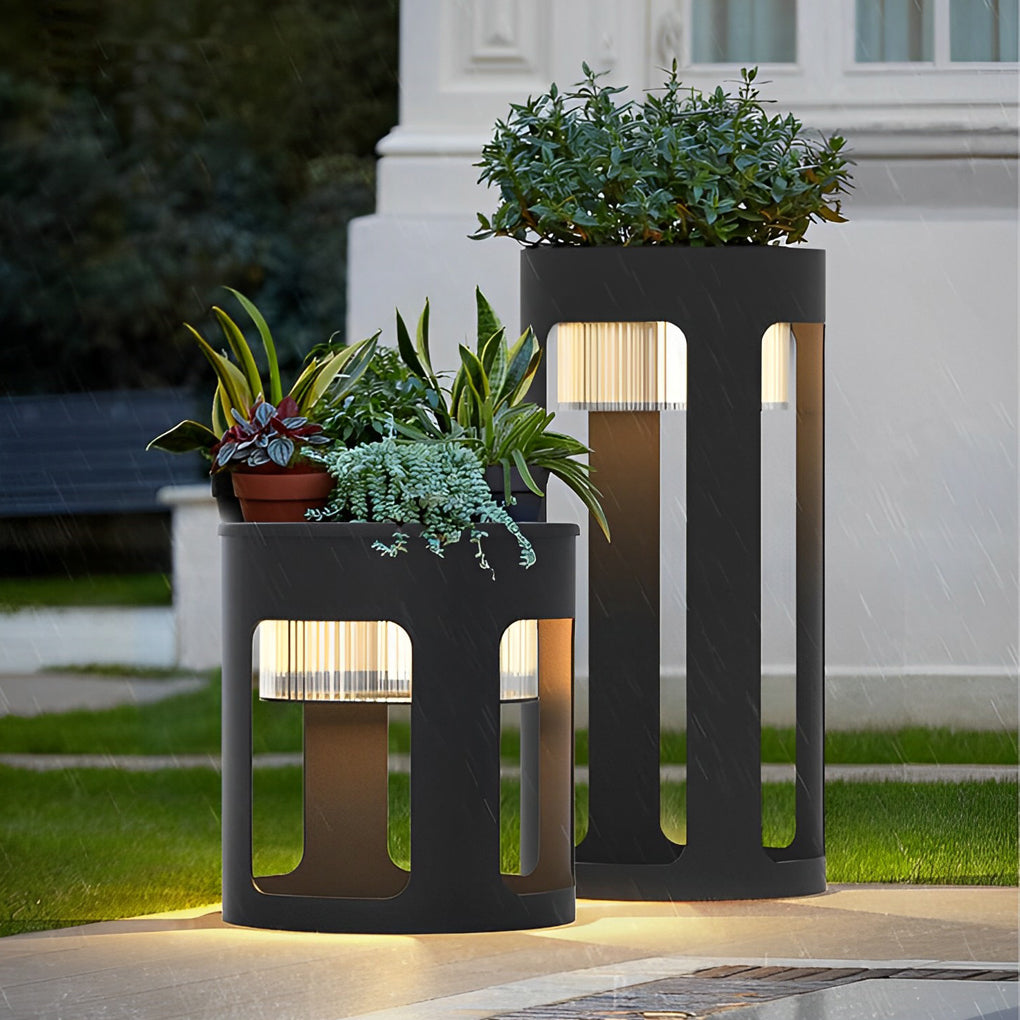 Round Table Lamp with Under-Table Lighting Solar-Powered LED Outdoor Light - Lamp Outdoor