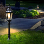 Elegant European-Style Black LED Outdoor Pathway Lamp Post - Lamp Outdoor