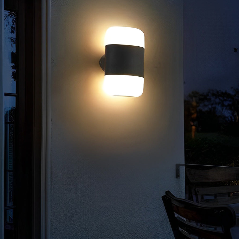 Round Up and Down Light LED Waterproof Black Modern Outdoor Wall Lamp - Lamp Outdoor