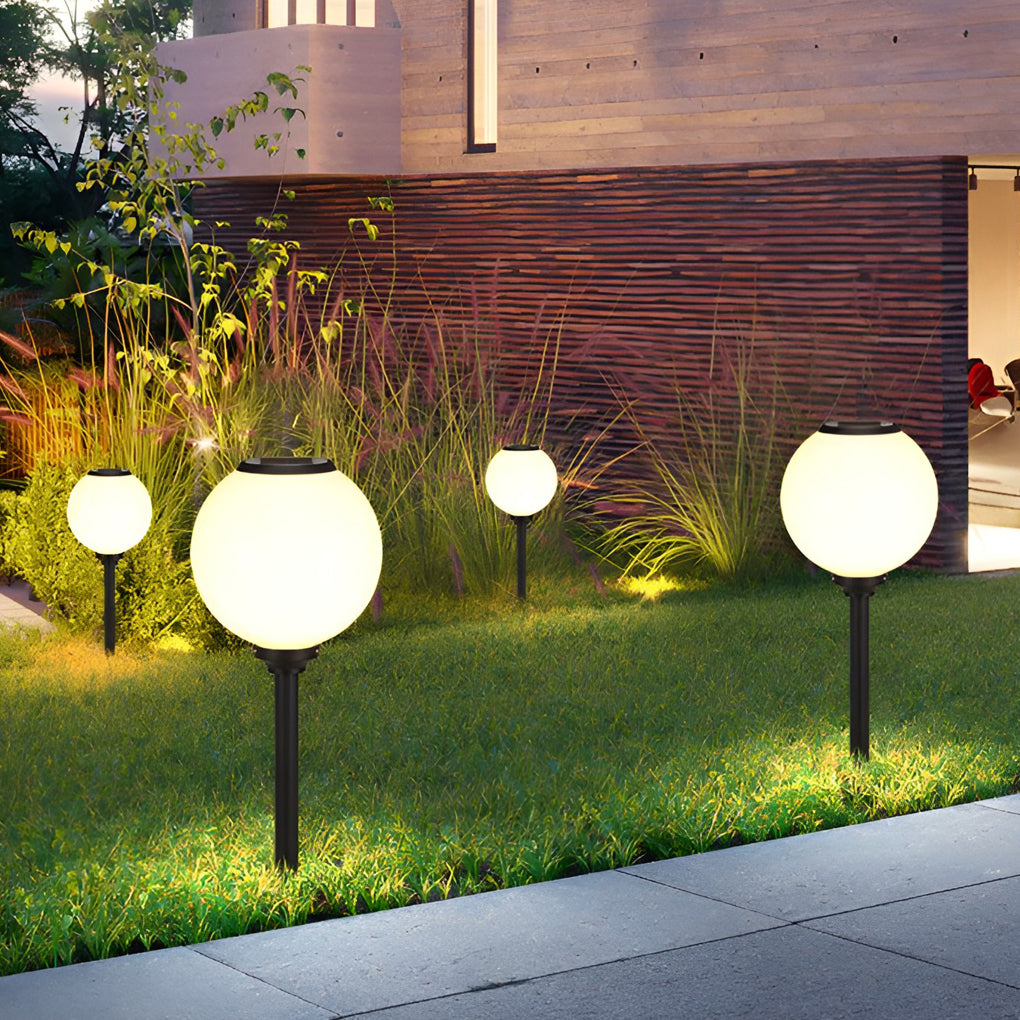 Adjustable Brightness LED Solar Pathway Lights Round Ball Design - Lamp Outdoor