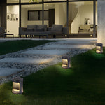 Modern Outdoor Cylinder Lawn Lamp - LED Solar & Hardwired Options - Lamp Outdoor