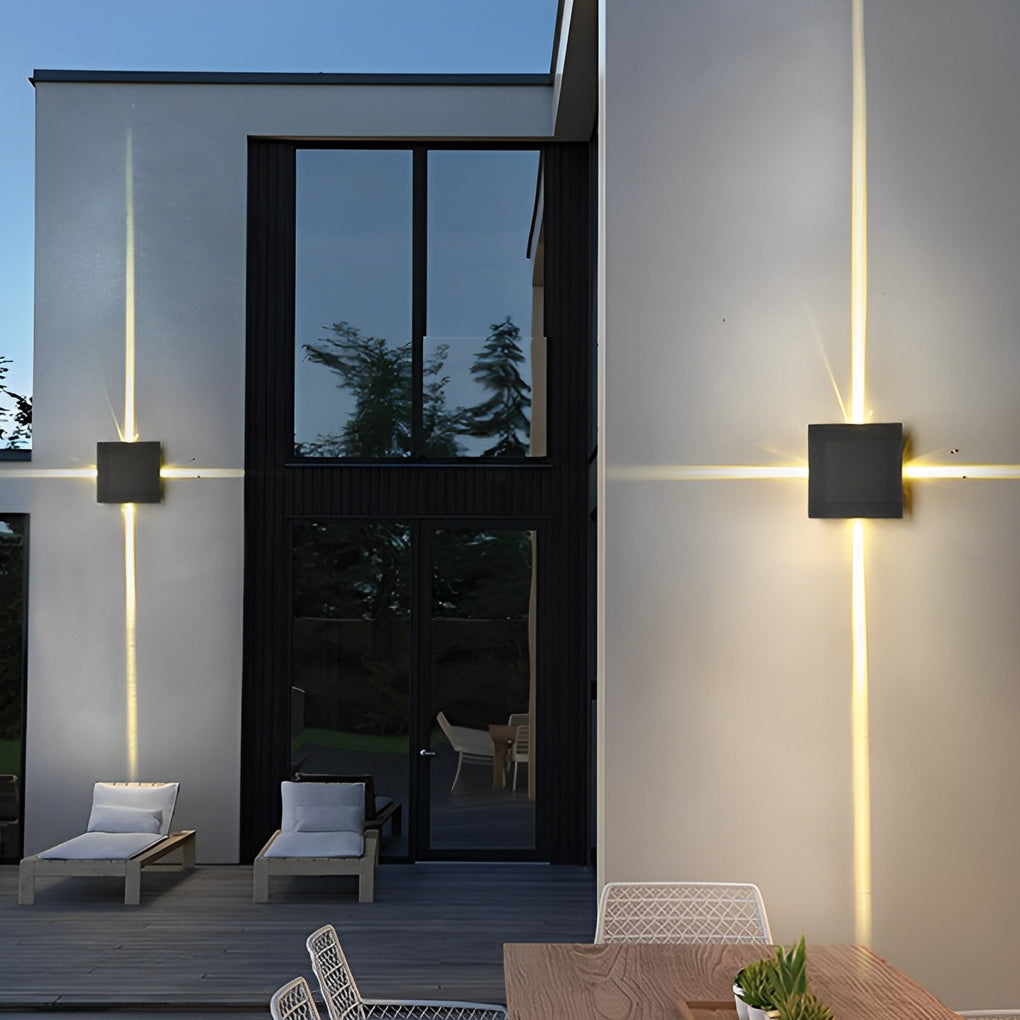 Round Square LED 12W Cross Star Lights Waterproof Modern Wall Lamp - Lamp Outdoor
