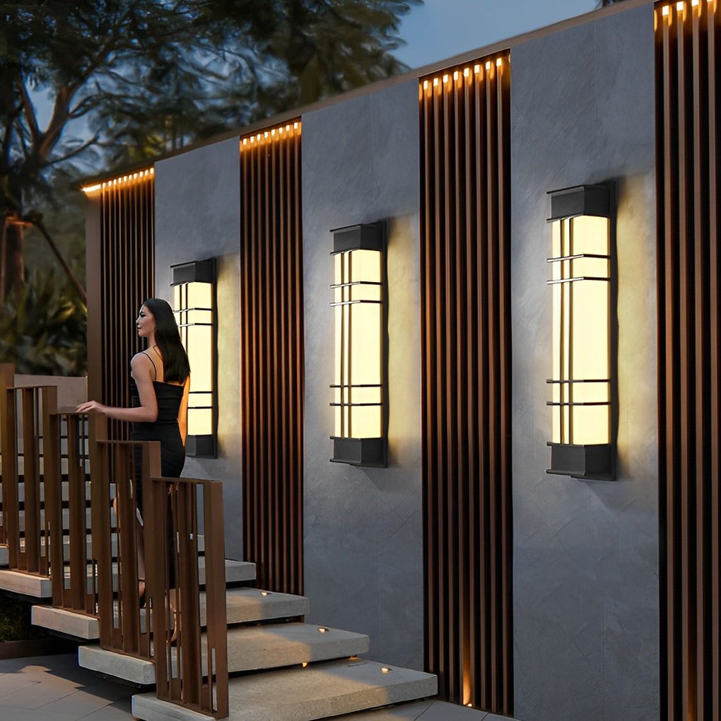 Retro Rectangular Waterproof LED Black Traditional Outdoor Wall Lamp - Lamp Outdoor