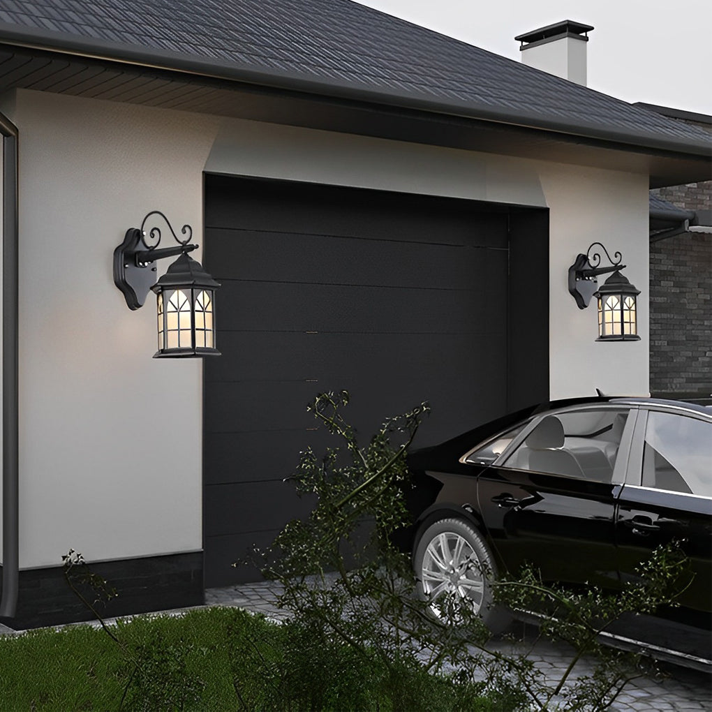 Retro Waterproof Dimmable LED Solar Wall Lamp with Remote Exterior Lights - Lamp Outdoor