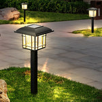 Vintage-Modern Solar Square Lawn Lights Waterproof, Durable Outdoor Lighting - Lamp Outdoor