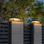 Square LED Hardwired/Solar Outdoor Pier Mount Lantern Post Light Black - Lamp Outdoor