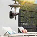 Vintage Striped Glass LED Waterproof Black Retro Solar Wall Lights - Lamp Outdoor
