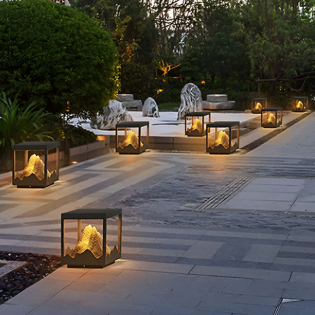 Outdoor Solar Waterproof Mountain Landscape Decorative Lighting Column Light - Lamp Outdoor