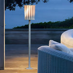 Stainless Steel Outdoor Floor Lamp with Rotating Design and Vertical Slats - Lamp Outdoor