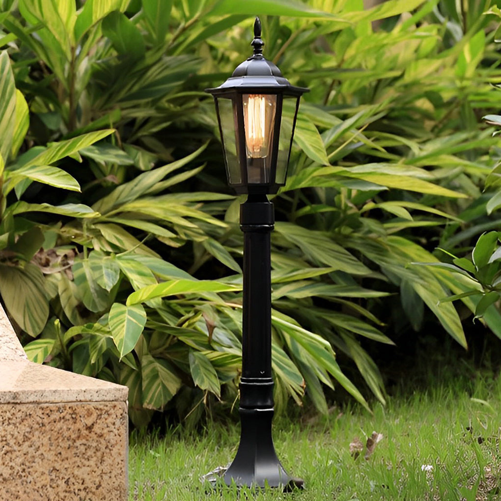 Elegant Traditional Black Post Path Light Waterproof E27 LED Lamp - Lamp Outdoor