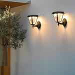 1-Light Black Solar Powered Porch Sconce LED Outdoor Wall Light - Lamp Outdoor