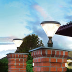 Round LED Fast Charging Black Modern Solar Post Caps Lights Pillar Light - Lamp Outdoor