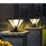 Simple Geometric Shape Waterproof Black Modern Solar Fence Post Lights - Lamp Outdoor