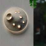 Round Creative Cement Lunar Crater Waterproof LED Outdoor Wall Lamp - Lamp Outdoor