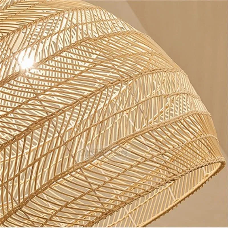 Lian Rattan Bamboo Lampshade Hand Knitted Pendant Light - Lamp Outdoor