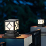 Square Stainless Steel LED Waterproof Black Modern Outdoor Light Post Lamp - Lamp Outdoor