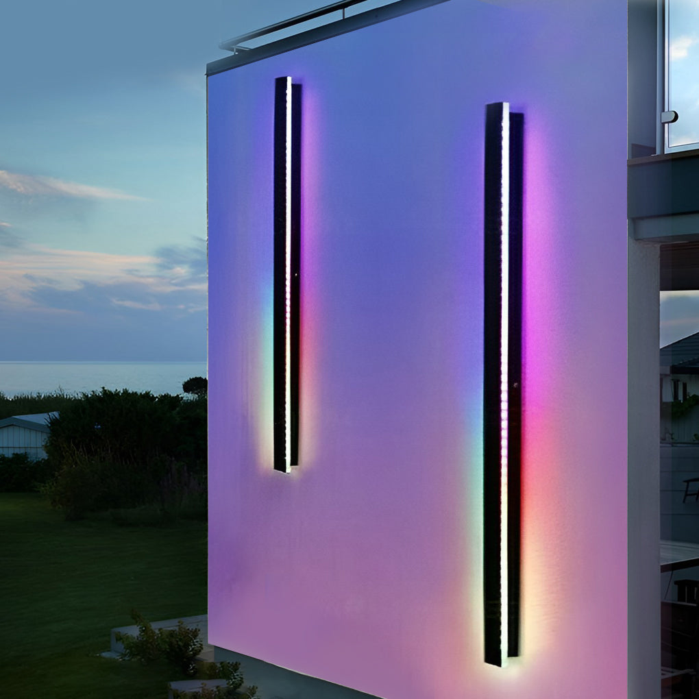 Black Long LED RGB Linear Lights Outdoor Waterproof Wall Lighting - Lamp Outdoor
