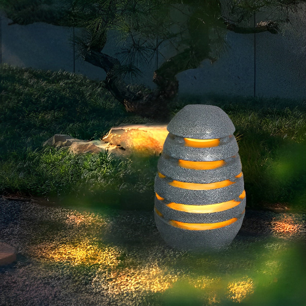 Elegant Egg-Shaped Resin Outdoor LED Lawn Light Waterproof & Modern Lighting - Lamp Outdoor
