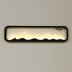 Rectangular Mountain Scenery LED Waterproof Black Outdoor Wall Lamp - Lamp Outdoor