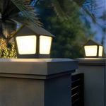 Cottage Shaped LED Waterproof Black Modern Solar Fence Post Lights Pillar Light - Lamp Outdoor