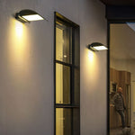 Curved Outdoor Waterproof LED Black Modern Minimalist Wall Lamp Exterior Lighting - Lamp Outdoor