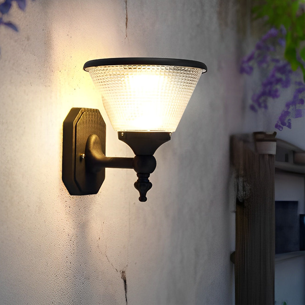 1-Light Black LED Dusk to Dawn Solar Outdoor Wall Light - Lamp Outdoor