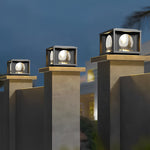 Square Round Waterproof LED Black Solar Lights Outdoor Fence Post Lamp - Lamp Outdoor