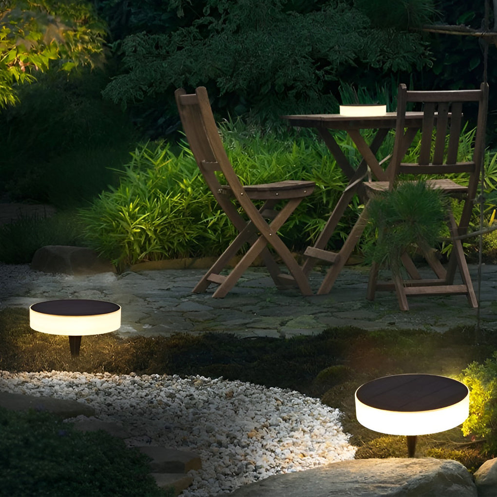 Seamless Solar Disk Lights Elegant LED Ground Lighting for Outdoor Landscapes - Lamp Outdoor