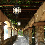 European-style Retro Pendant Aluminum Glass Hanging Ball Outdoor Ceiling Light - Lamp Outdoor