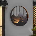 Round Mountain Scenery LED Waterproof Outdoor Wall Sconce Lighting - Lamp Outdoor