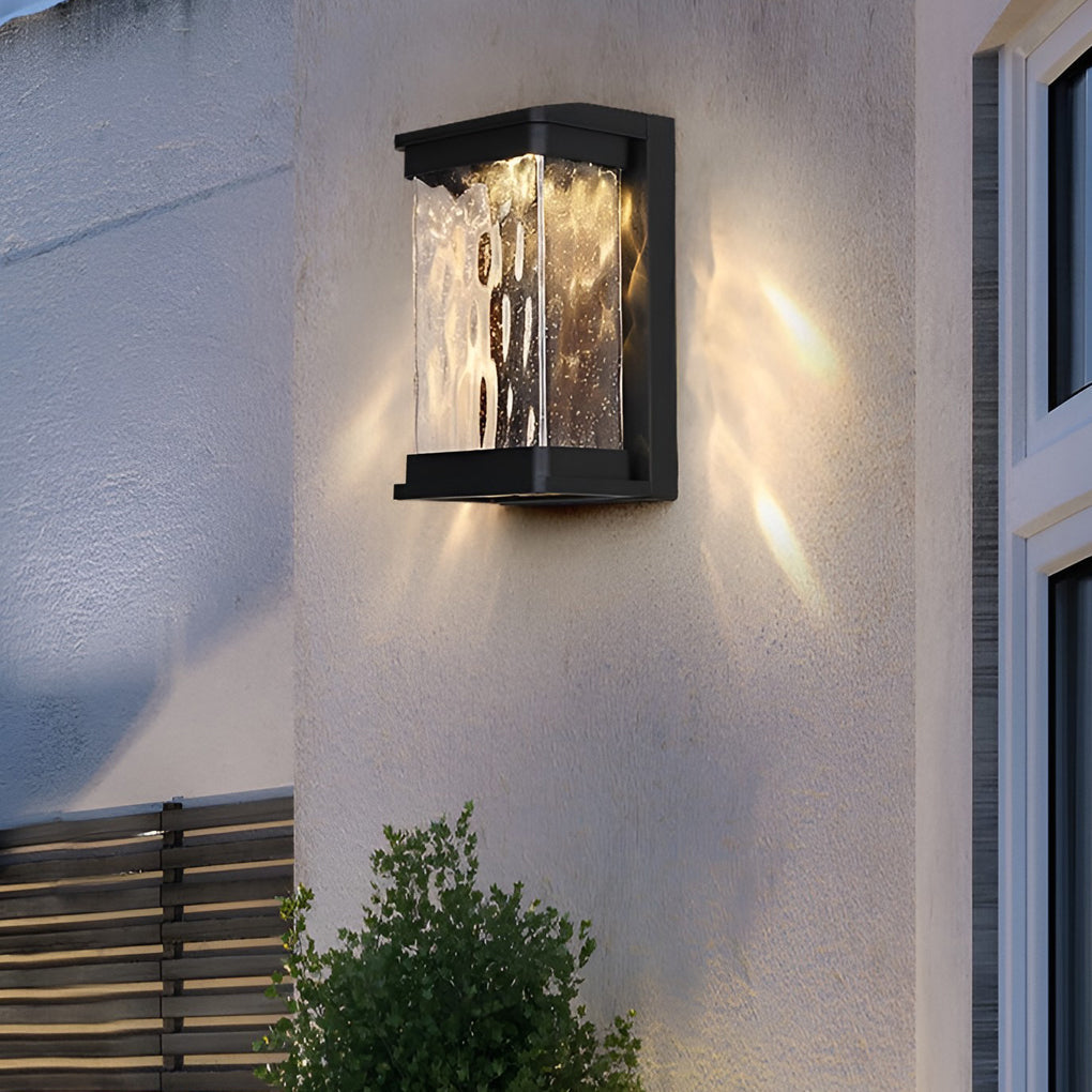 Waterproof Creative Glass LED Black Modern Outdoor Wall Sconce Lighting - Lamp Outdoor